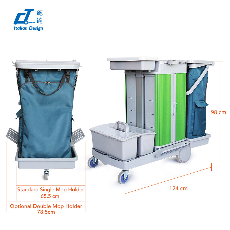 CT Flat Mopping Cabinet Trolley - Cleanic Cleaning Equipment